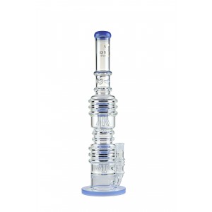 21.5" High Point Glass Double Tree Perc Multi Rim Water Pipe [DY-228] 